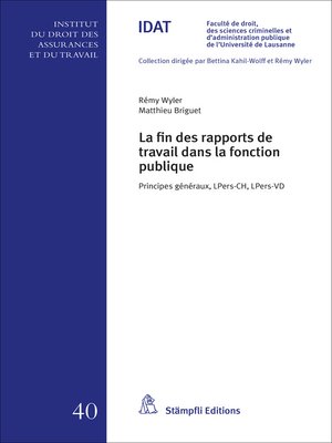 cover image of La fin des rapports de travail dans la fonction publique